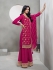 Jacquard chinon sharara suit in Magenta colour 66211